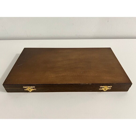 VTG 3 Prong Long Fork box set of 6 stainless steel w/ wood handle - Picture 4 of 4